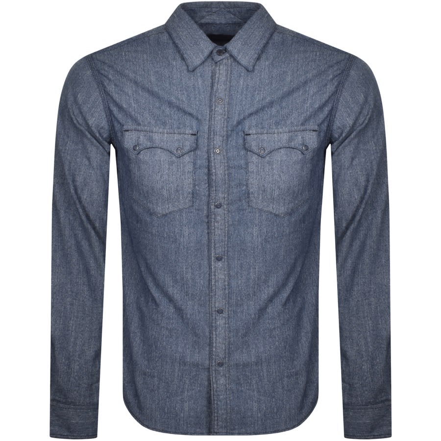Alternative Image for ProductReplay Long Sleeved Denim Shirt Navy1